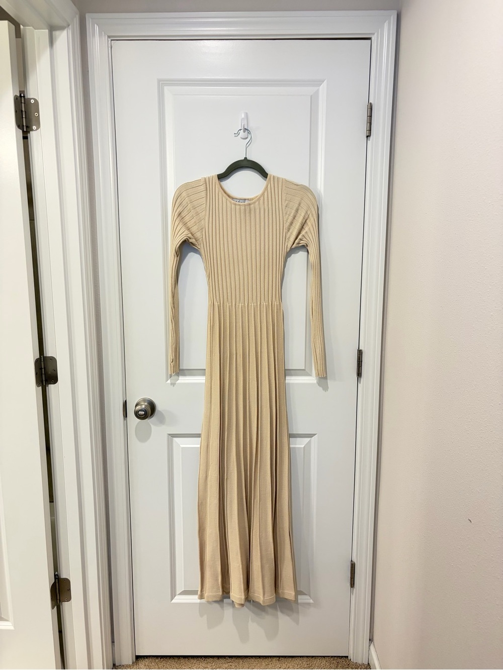Petal & Pup Cream Ribbed Maxi Dress